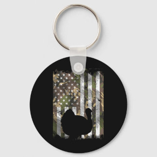 Camo Us America Flag Turkey Day Hunting Thanksgivi Sleutelhanger