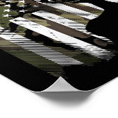 Camo US Flag Deer Elk Buck Camoflage Hunte Poster (Hoek)