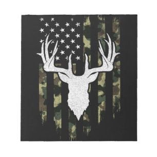 Camo Us Flag Deer Elk Buck Camoflage Hunting Notitieblok