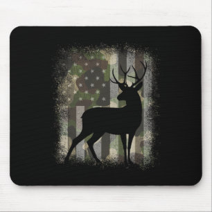 Camo US Flag Deer Elk Buck Hunting Camouflage Hunt Muismat