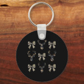 Camo US Flag Deer Elk Hunting Hunter Coquette Vrou Sleutelhanger (Voorkant)