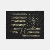 Camo US Flag Elk Buck Camouflage Herten Jacht Fleece Deken (Voorkant (Horizontaal))