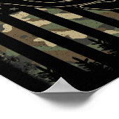 Camo US Flag Elk Buck Camouflage Herten Jacht Poster (Hoek)