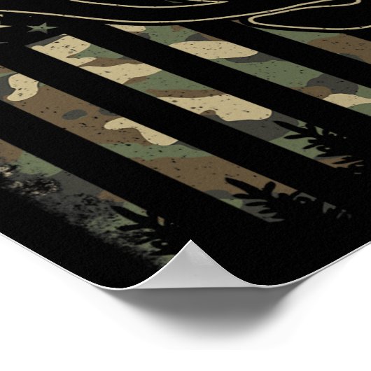 Camo US Flag Elk Buck Camouflage Herten Jacht Poster (Hoek)