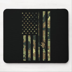 Camo US Flag Gevist Rod Pole Patriottische Fi Muismat