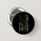 Camo US Flag Gevist Rod Pole Patriottische Fi Ronde Button 5,7 Cm (Voorkant /achterkant)