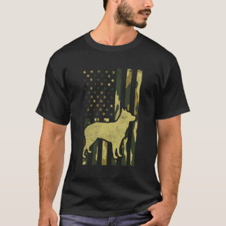 Camo US Vlag Heeler Dierenvee Hond Patriot Camo T-shirt