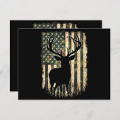 Camo US Vlag Heren Jagen Camouflage Hunter Bedankkaart (Voorkant / Achterkant)