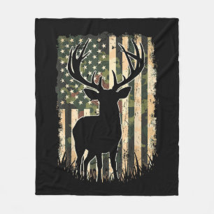 Camo US Vlag Heren Jagen Camouflage Hunter Fleece Deken