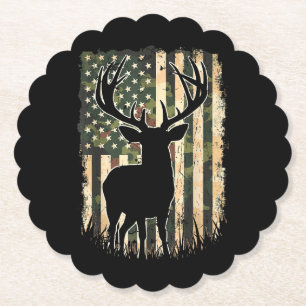 Camo US Vlag Heren Jagen Camouflage Hunter Kartonnen Onderzetters