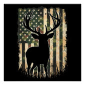 Camo US Vlag Heren Jagen Camouflage Hunter Perfect Poster (Voorkant)