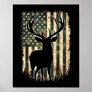 Camo US Vlag Heren Jagen Camouflage Hunter Poster