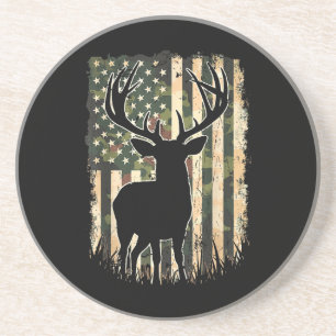 Camo US Vlag Heren Jagen Camouflage Hunter Zandsteen Onderzetter