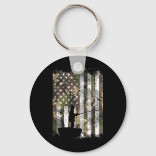 Camo US Vlag Visser Vintage Vist Patriottisch A Sleutelhanger