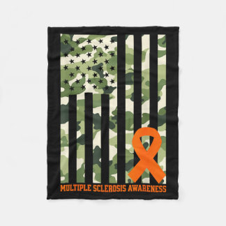 Camo Usa Flag Multiple Sclerosis Awareness Month M Fleece Deken