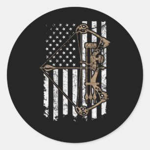 Camo Usa Vlag Boogschieten Compound Boog - Boog Ja Ronde Sticker