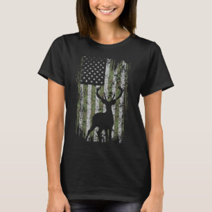 Camo USA Vlag Herten Elk Buck camouflage jacht voo T-shirt
