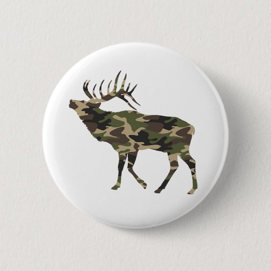 Camo van stierwapiti ronde button 5,7 cm (Voorkant)