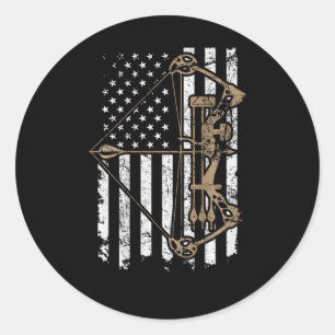 Camo Verenigde Staten Vlag Boogschieten Compound B Ronde Sticker