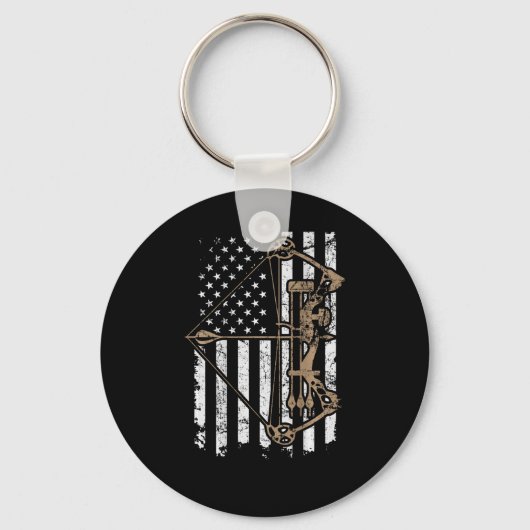 Camo Verenigde Staten Vlag Boogschieten Compound B Sleutelhanger (Voorkant)