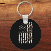 Camo Verenigde Staten Vlag Boogschieten Compound B Sleutelhanger (Voorkant)