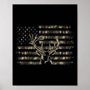 Camo Verenigde Staten Vlag Herten Elk Buck camoufl Poster