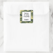 Camo Verjaardagsfeestje Favor Sticker groen (Tas)