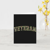 Camo Veteraan Camouflage Varsity Tekst Vaderdag Kaart (Gele Bloem)