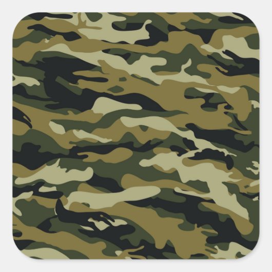 Camo Vierkante Sticker (Voorkant)