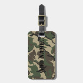 Camo Voeg naam, Bagagelabel met lederen band toe (Voorkant verticaal)