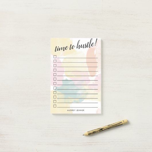 Camo voor Waterverf van pasta - selectievakje om l Post-it® Notes (Op bureau)