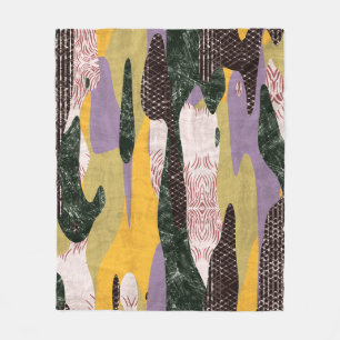 Camo vormen: levendige collage montage. fleece deken