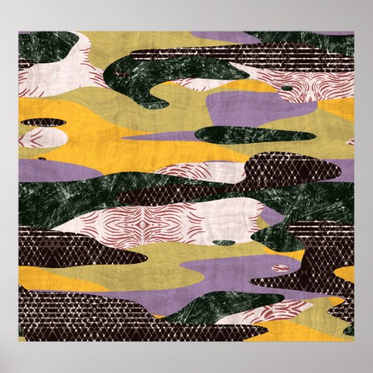 Camo vormen: levendige collage montage. poster (Voorkant)