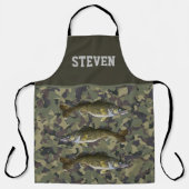 Camo Walleye Vist naam Sport Mannen buitenshuis Schort (Voorkant)