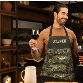 Camo Walleye Vist naam Sport Mannen buitenshuis Schort