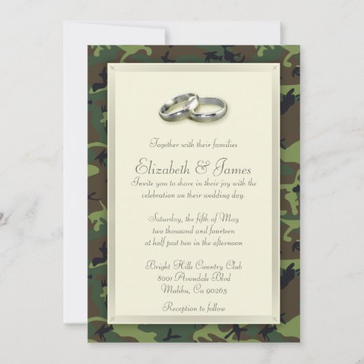 Camo Wedding Invitations Kaart (Voorkant)