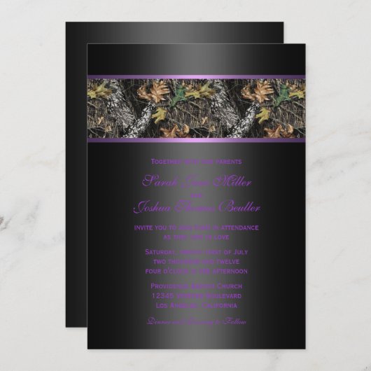 Camo Wedding Invitations Kaart (Voorkant / Achterkant)