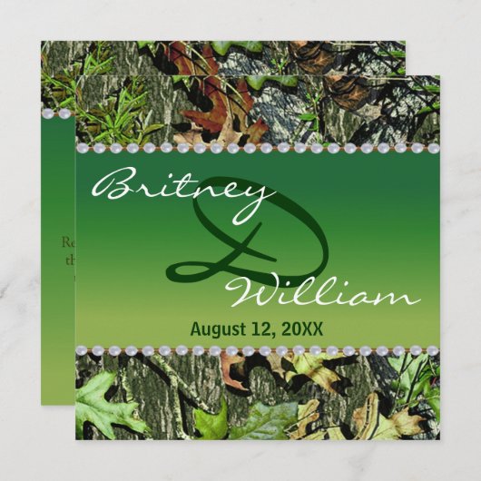 Camo Wedding Invitations Kaart (Voorkant / Achterkant)