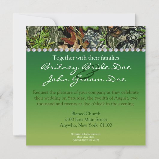Camo Wedding Invitations Kaart (Achterkant)