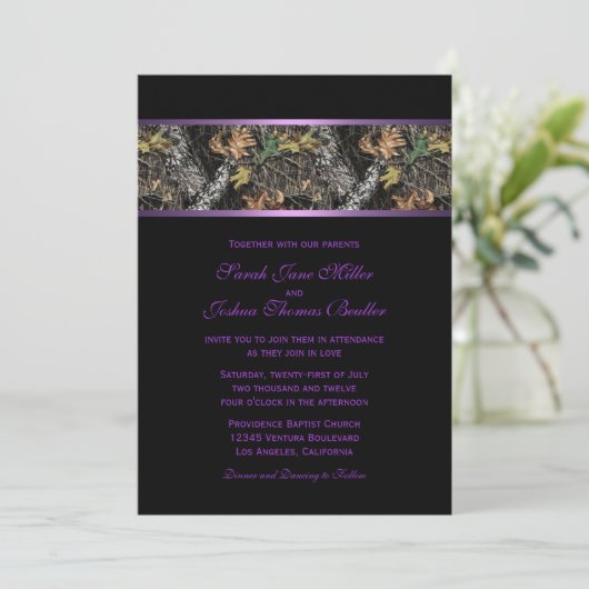 Camo Wedding Invitations Kaart (Staand voorkant)