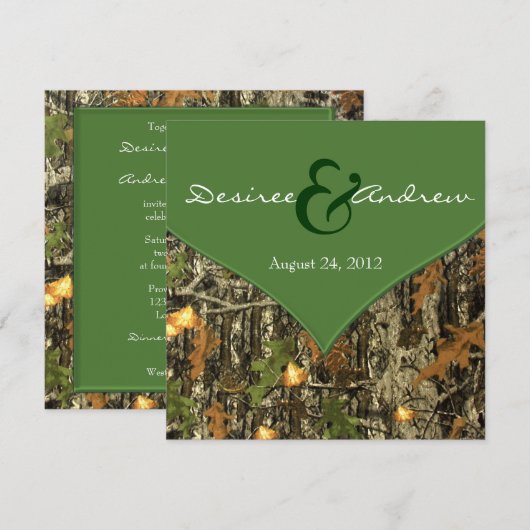 Camo Wedding Invitations Kaart (Voorkant / Achterkant)
