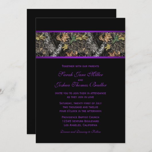 Camo Wedding Invitations Kaart (Voorkant / Achterkant)