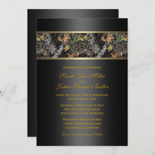 Camo Wedding Invitations Kaart (Voorkant / Achterkant)