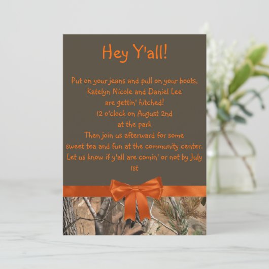 Camo Wedding Invite Kaart (Staand voorkant)