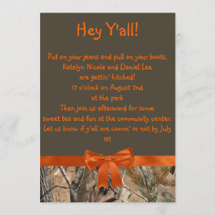Camo Wedding Invite Kaart