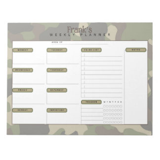 Camo Weekplanner Notitieblok