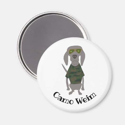 Camo Weim Weimaraner Gray Ghost Dog Magneet (Voorkant / Achterkant)