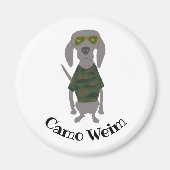 Camo Weim Weimaraner Gray Ghost Dog Magneet (Voorkant)
