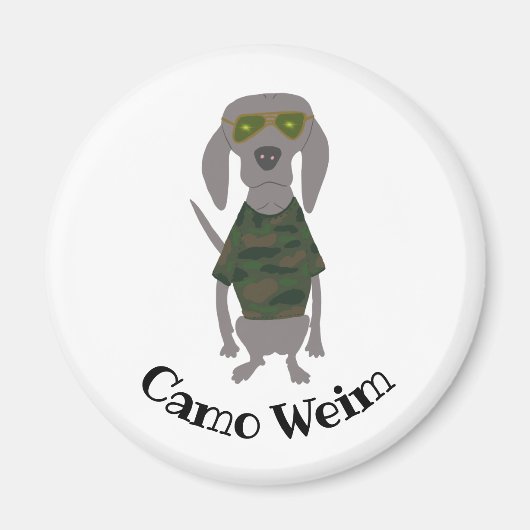 Camo Weim Weimaraner Gray Ghost Dog Magneet (Voorkant)