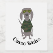 Camo Weim Weimaraner Gray Ghost Dog Wijn Etiket (Enkel label)